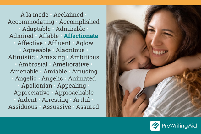 adjective examples: affectionate