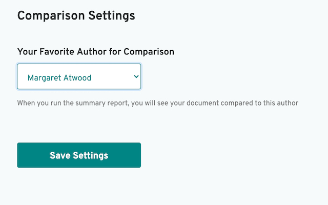 author comparison setting