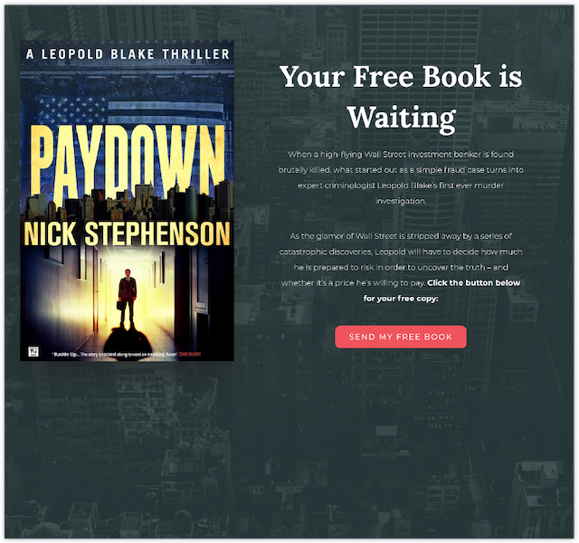 book marketing landing page