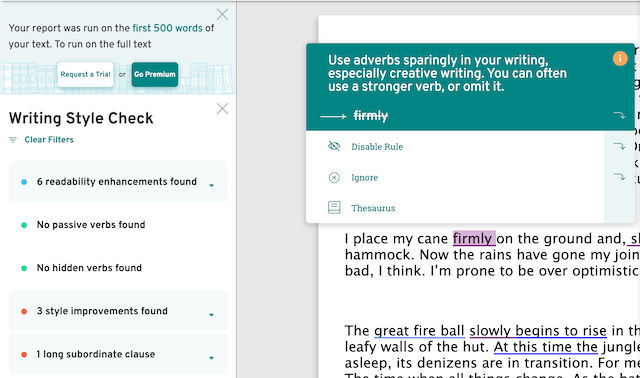 ProWritingAid’s Writing Style Check