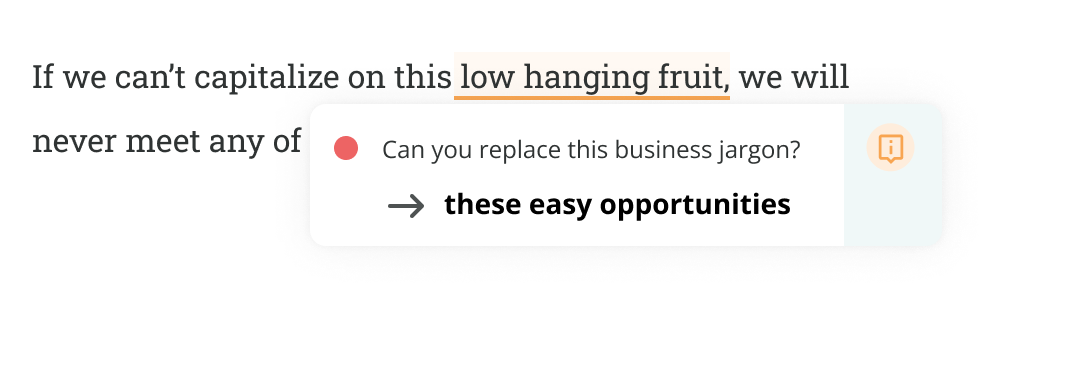 business jargon highlight in prowritingaid