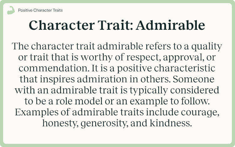 Character Trait Admirable