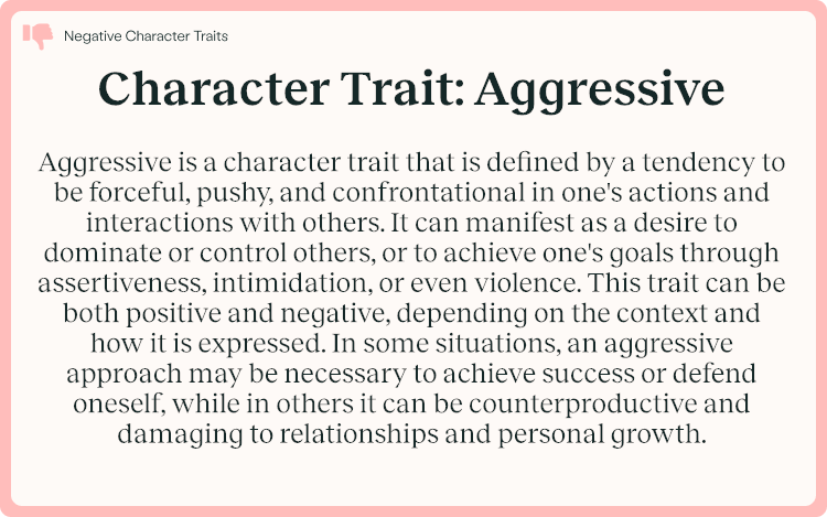 Character Trait Aggressive