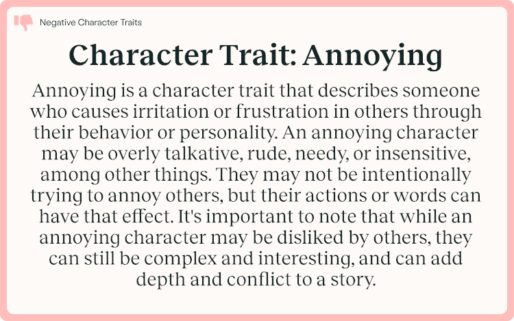 Character Trait Annoying