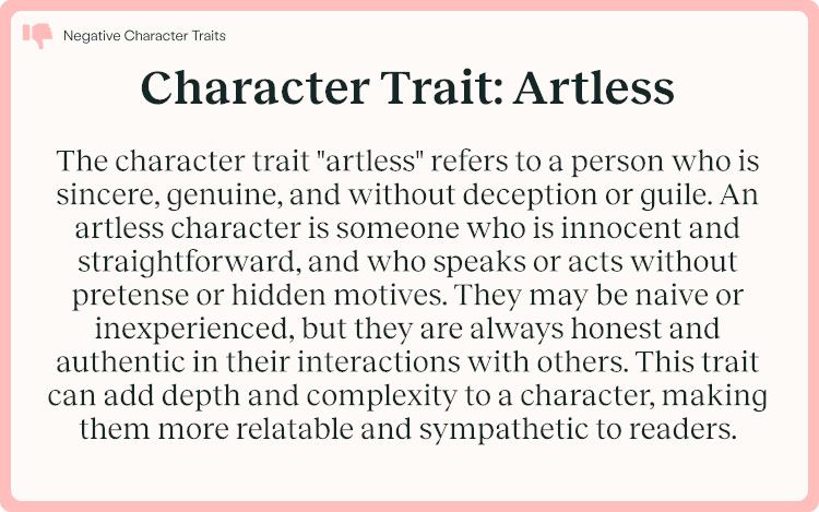 Character Trait Artless