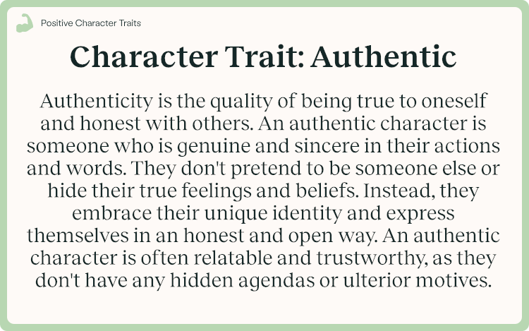 Character Trait Authentic