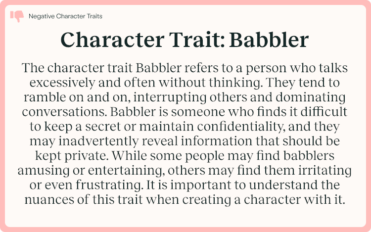 Character Trait Babbler