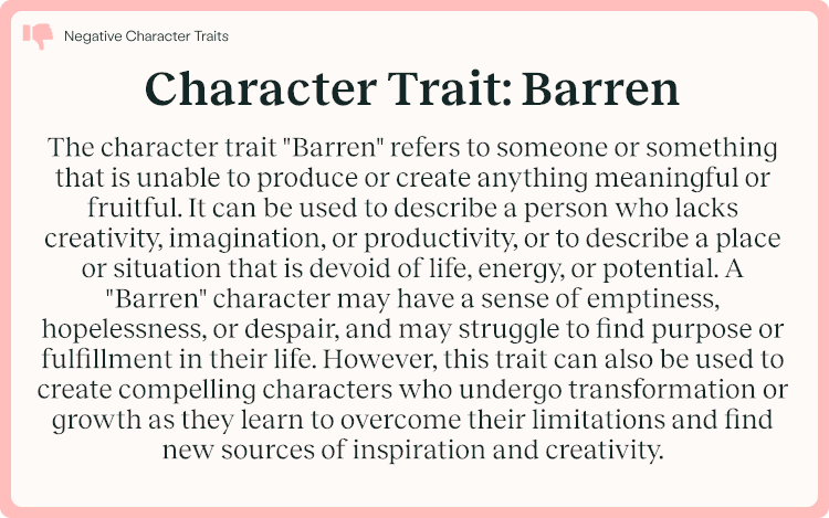 Character Trait Barren