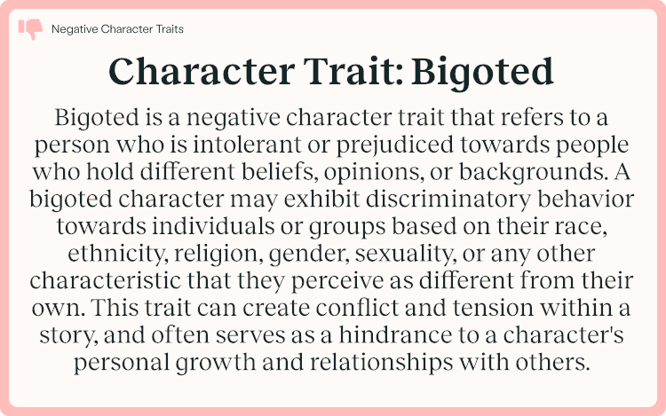 Character Trait Bigoted