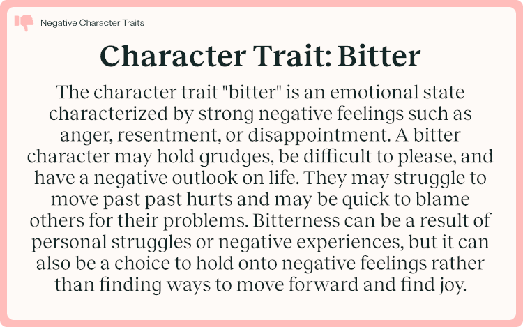 Character Trait Bitter