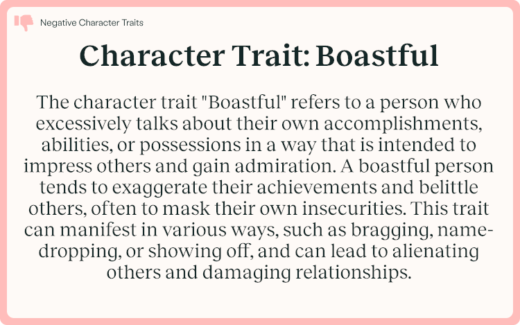 Character Trait Boastful