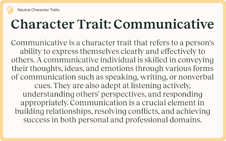 Character Trait Communicative