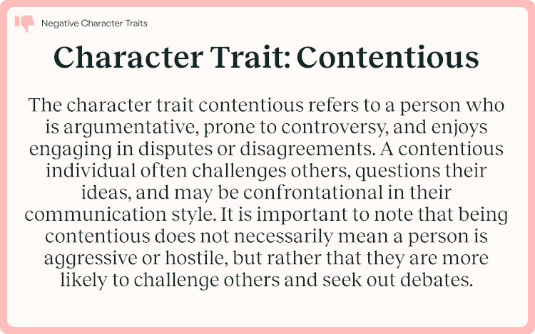 Character Trait Contentious