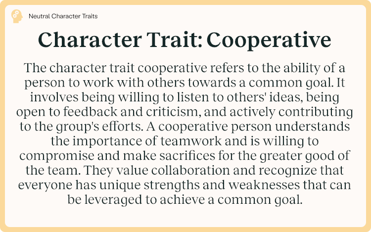 Character Trait Cooperative