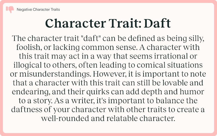 Character Trait Daft