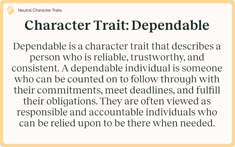 Character Trait Dependable