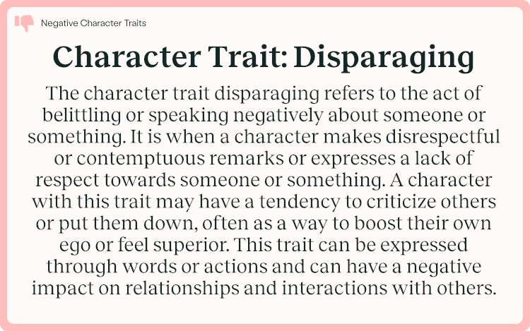 Character Trait Disparaging