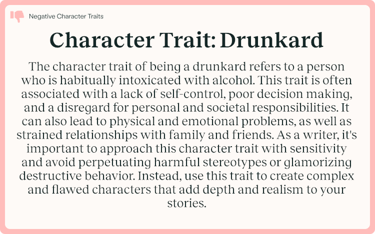 Character Trait Drunkard