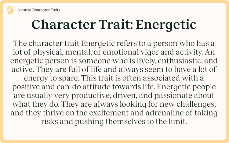 Character Trait Energetic