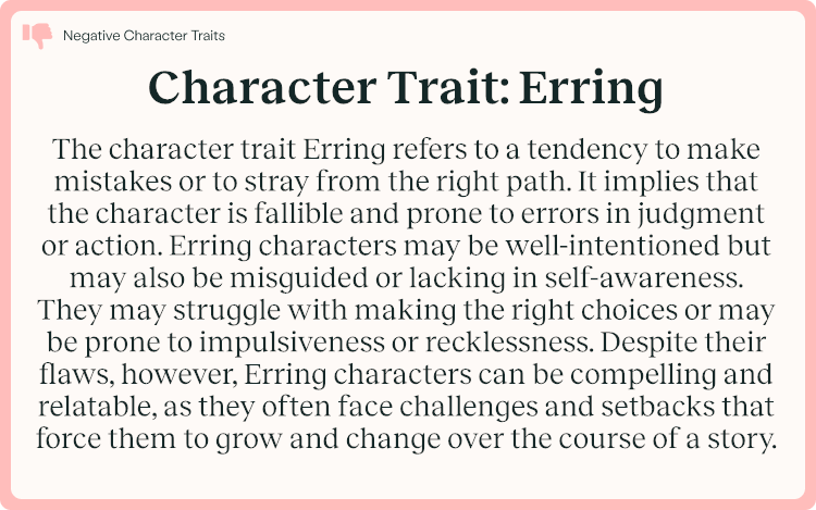 Character Trait Erring