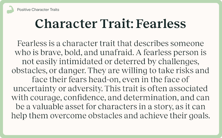 Character Trait Fearless