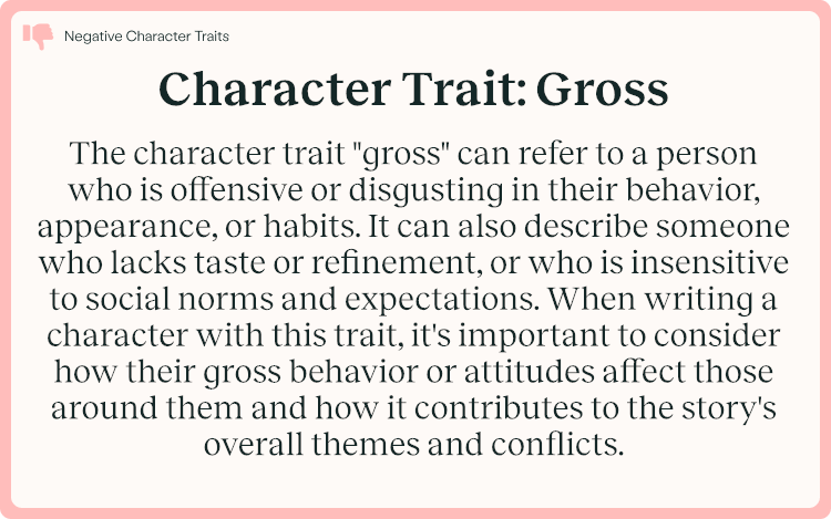 Character Trait Gross