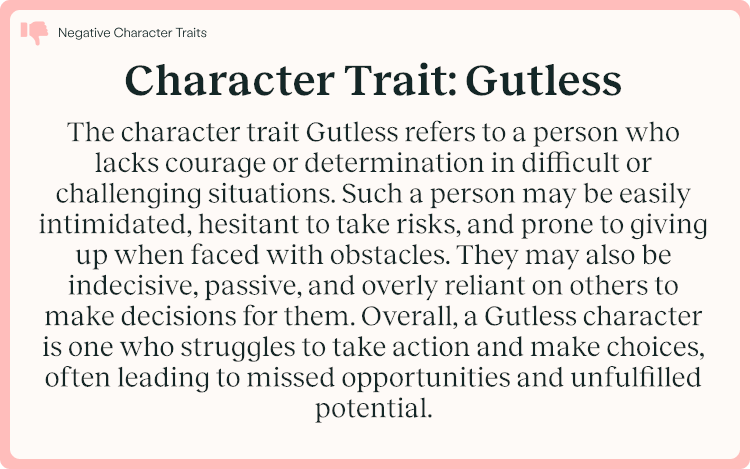 Character Trait Gutless