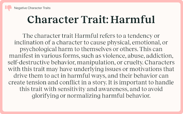 Character Trait Harmful