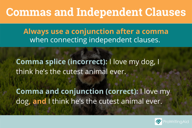 Commas and independent clauses