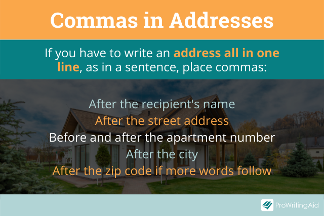 Commas in addresses