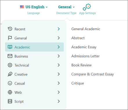 Image showing sample of ProWritingAid document type