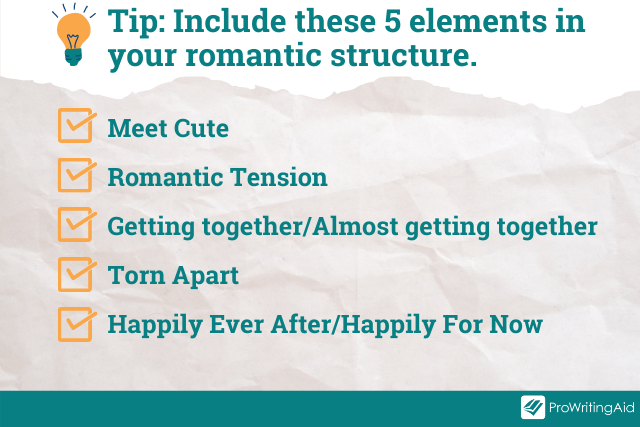 Image showing 5 key elements of a romance structure