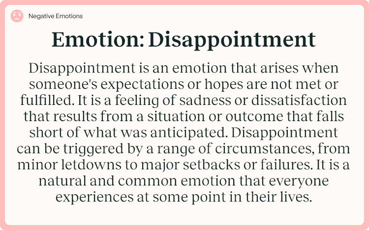 Emotion Disappointment