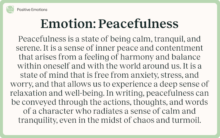 Emotion Peacefulness