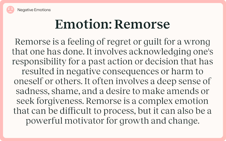 Emotion Remorse