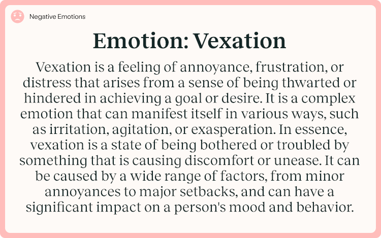 Emotion Vexation