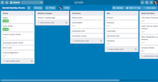 Trello for novels