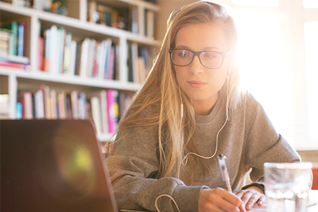 Student studying