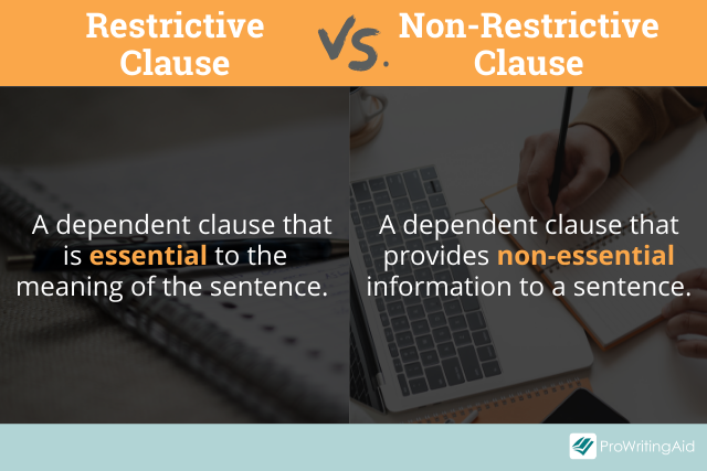 Restrictive vs non-restrictive clauses